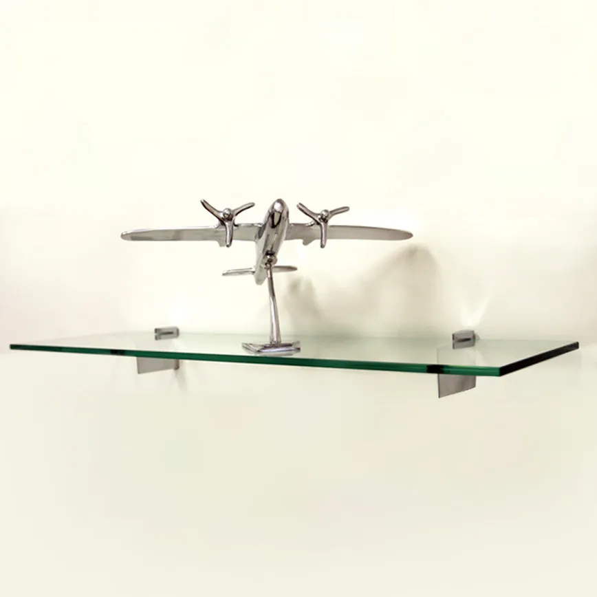 10" X 24" Raven Floating Glass Shelves - 2 Brackets Included with Each Shelf