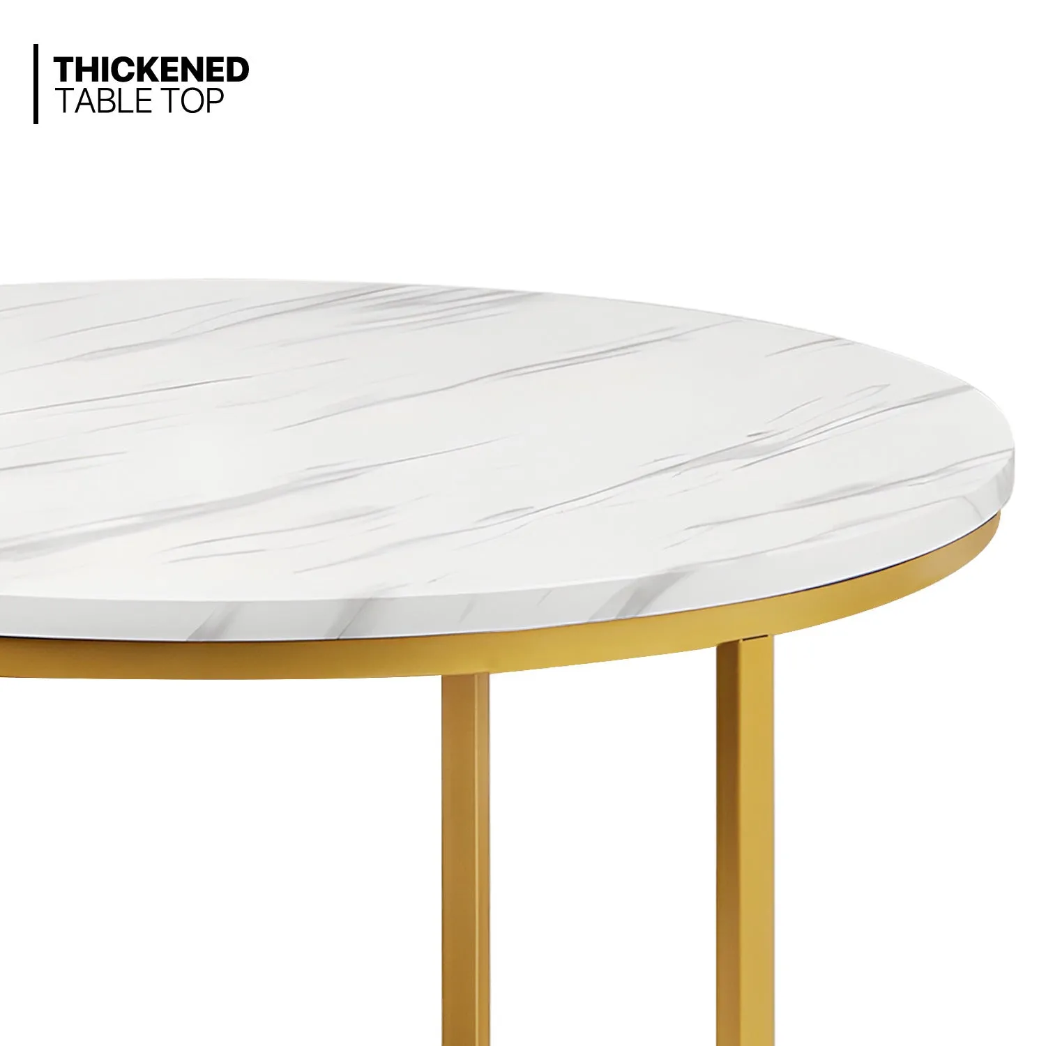 2-Piece Nesting Round Coffee Tables - Marbling Tabletop