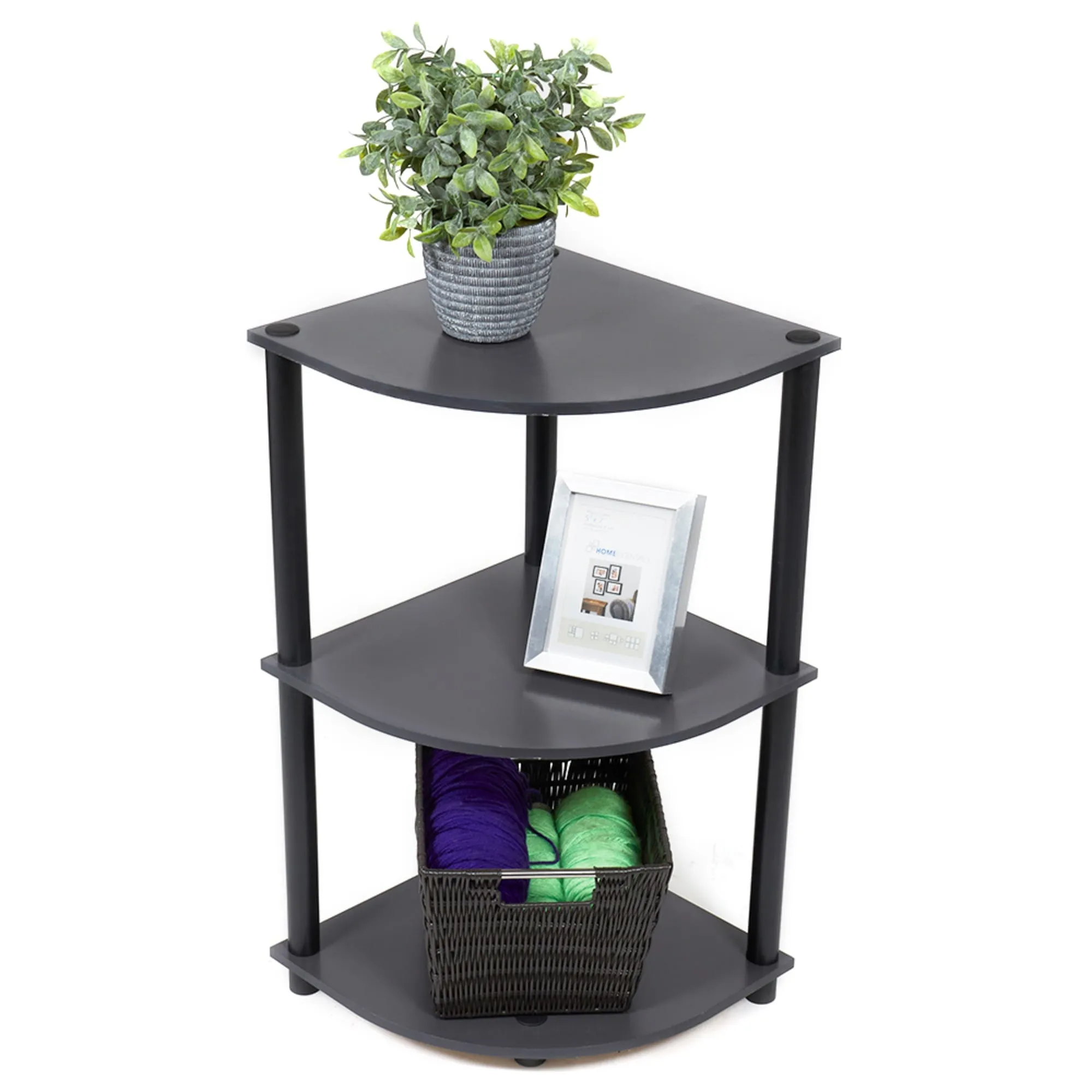 3 Tier Corner Shelf, Grey
