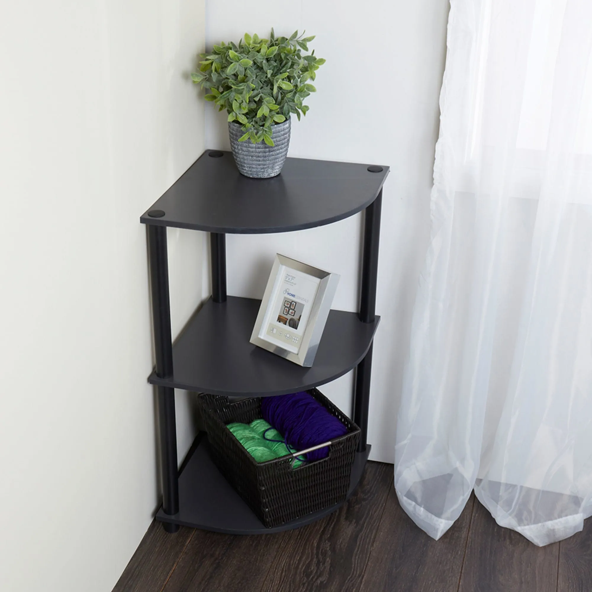 3 Tier Corner Shelf, Grey