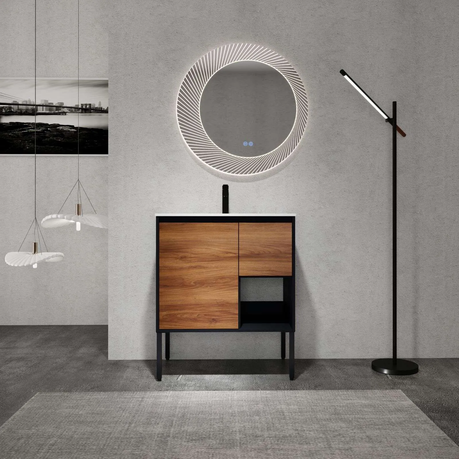30" Bathroom Vanity with Sink, Freestanding Cabinet with Drawers & Soft Closing Doors