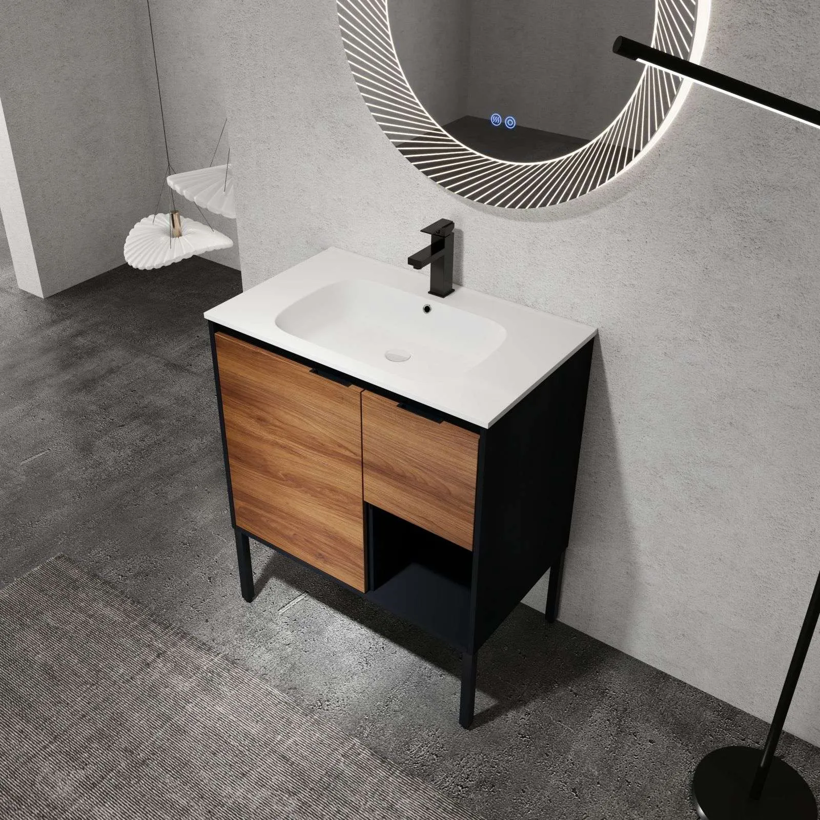 30" Bathroom Vanity with Sink, Freestanding Cabinet with Drawers & Soft Closing Doors