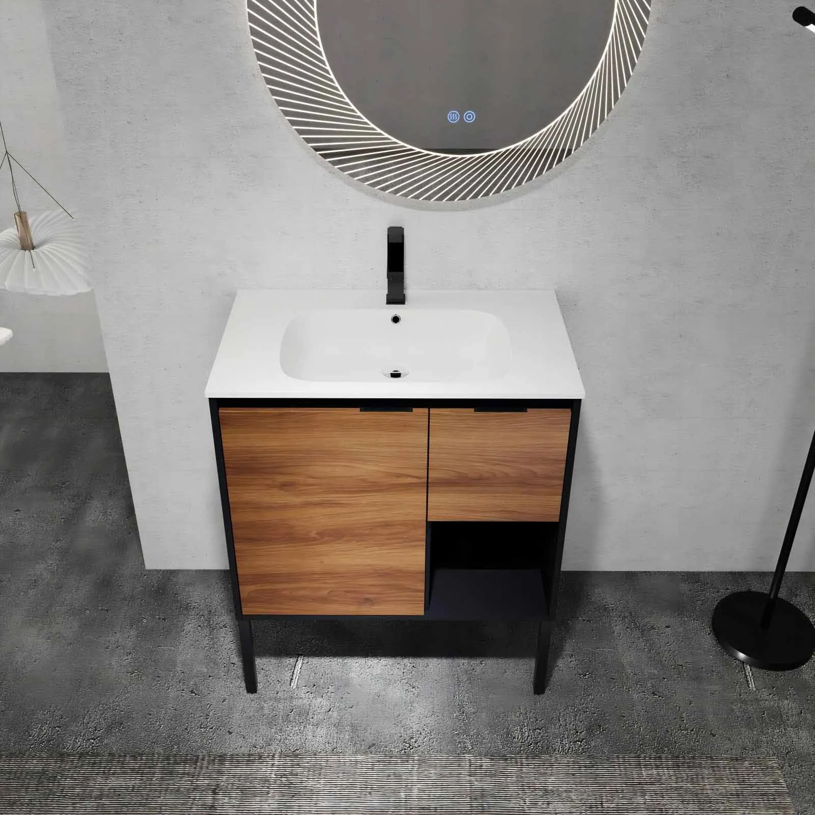 30" Bathroom Vanity with Sink, Freestanding Cabinet with Drawers & Soft Closing Doors