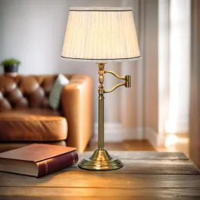 Aaliyah Adjustable Brass Table Lamp - Cream Shade, 560mm High, PL0077
