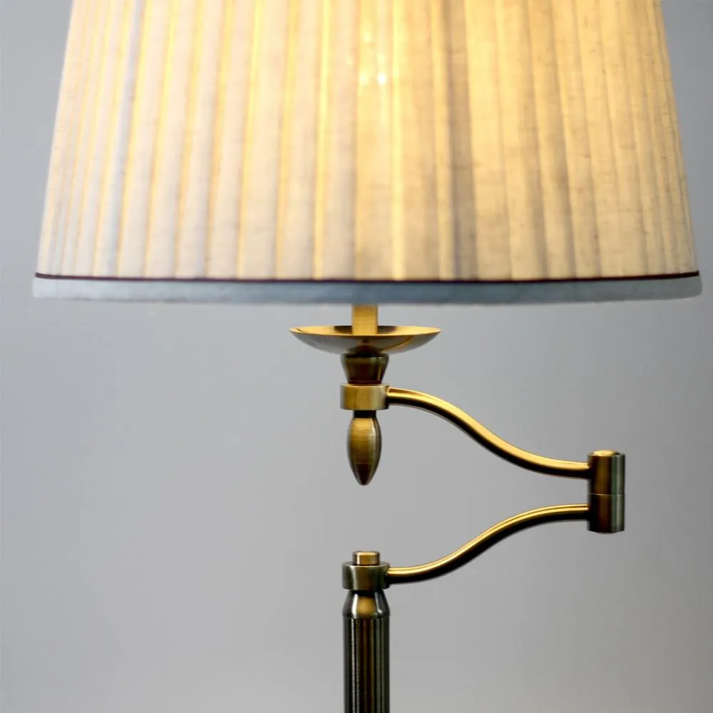 Aaliyah Adjustable Brass Table Lamp - Cream Shade, 560mm High, PL0077