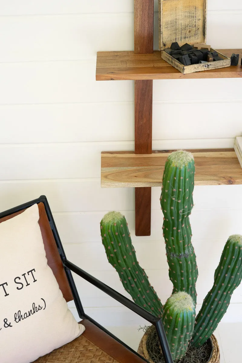 Acacia Wood Three Tiered Wall Shelf By Kalalou