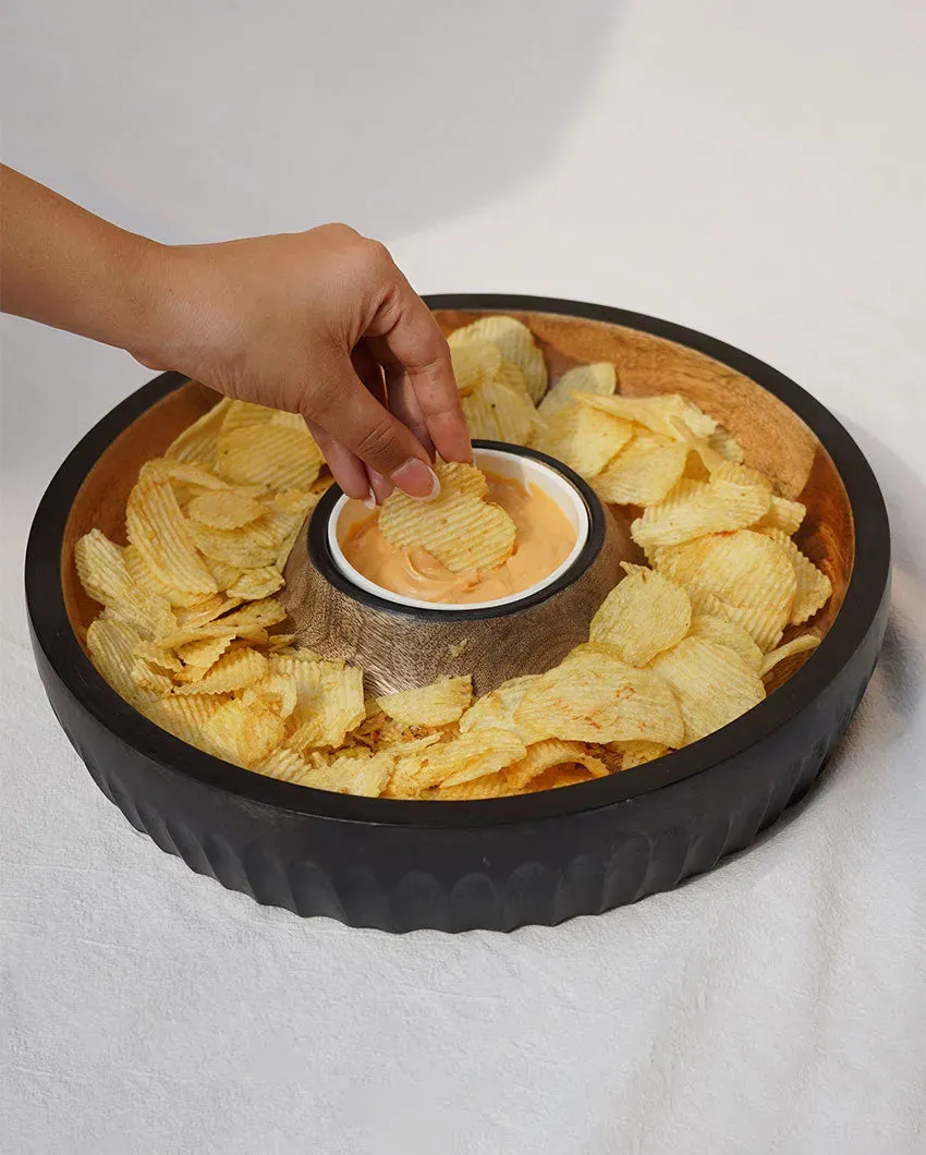 Accacia Wood Small Chip & Dip | 12 x 3 inches