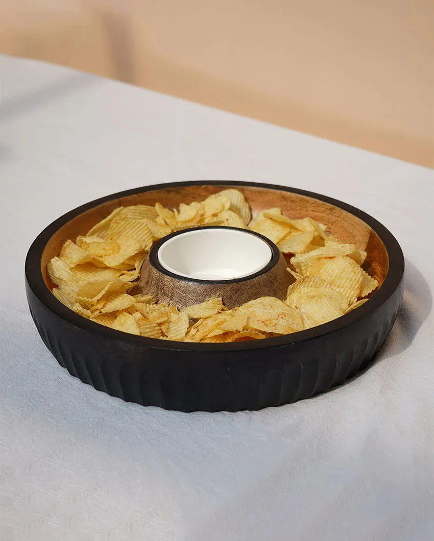 Accacia Wood Small Chip & Dip | 12 x 3 inches