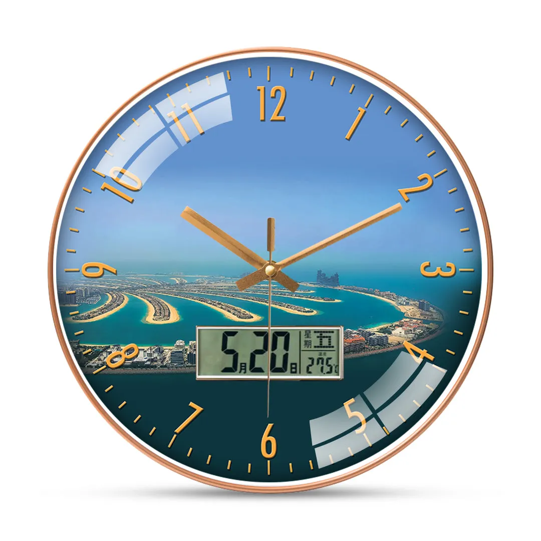 Aerial View Palm Jumeirah Wall Clock