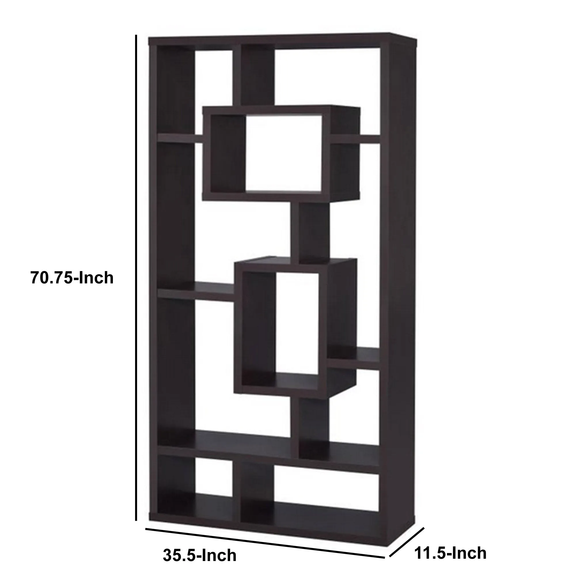 Aesthetic Fine Looking Rectangular Bookcase, Brown  By Benzara
