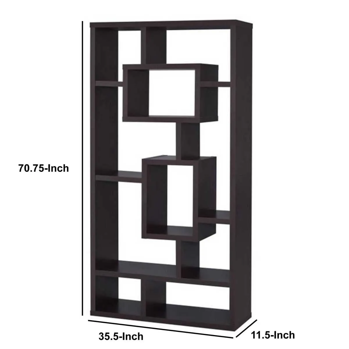Aesthetic Fine Looking Rectangular Bookcase, Brown  By Benzara