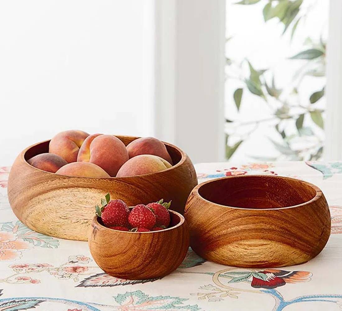 Albizia Wood Nesting Bowls
