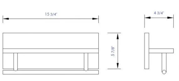 ALFI brand AB5511 16" Wooden Shelf with Chrome Towel Bar Bathroom Accessory