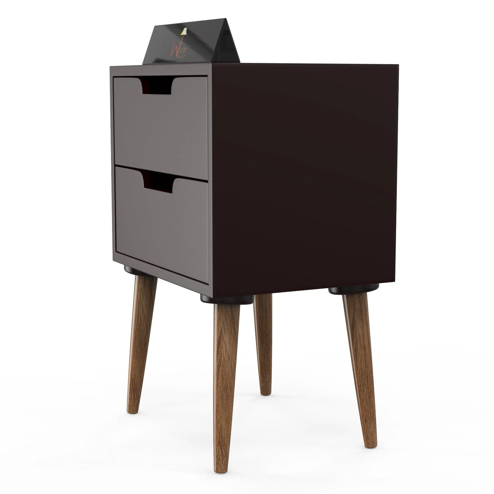 Amazing Bedside Table with Two Drawers (Brown)