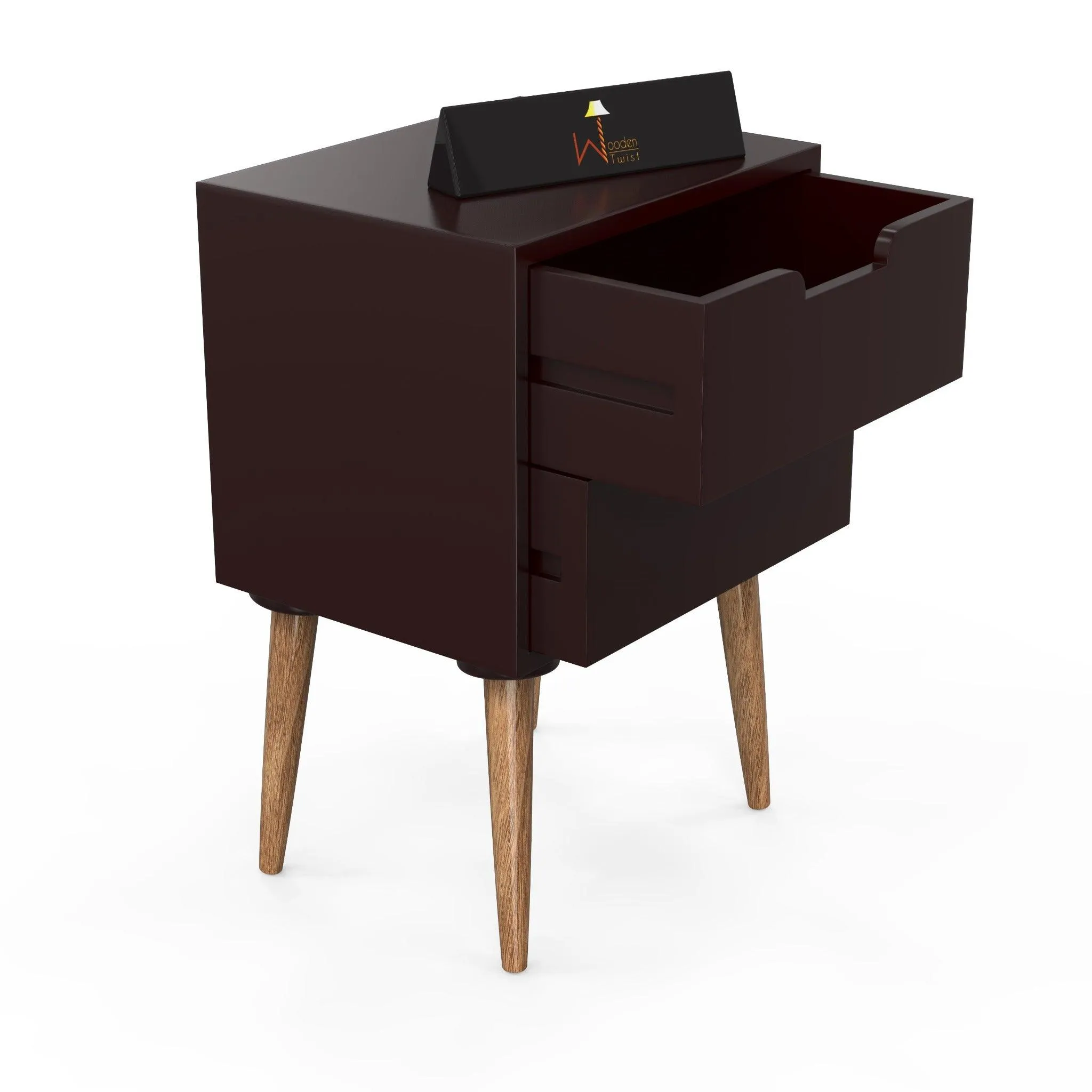 Amazing Bedside Table with Two Drawers (Brown)