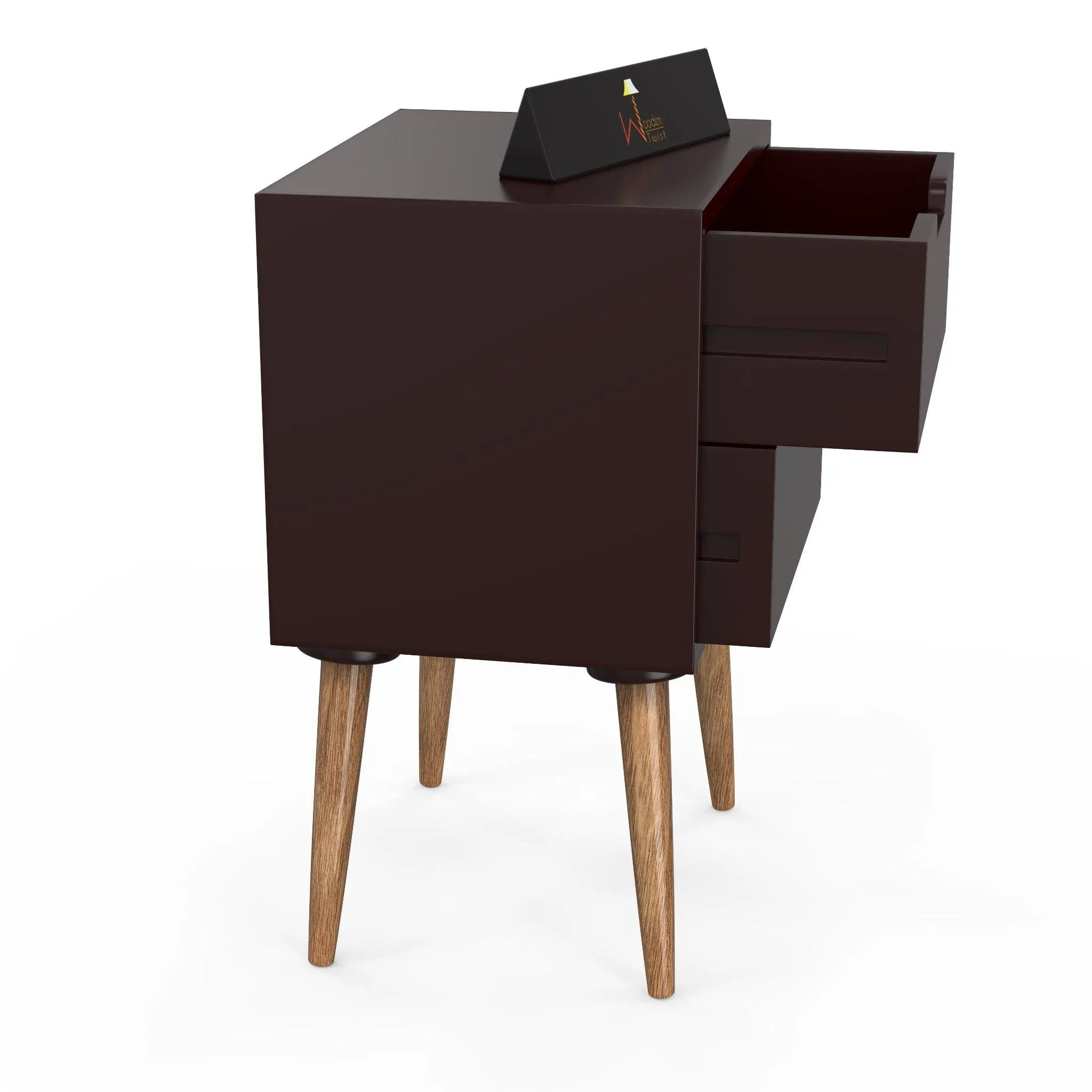Amazing Bedside Table with Two Drawers (Brown)