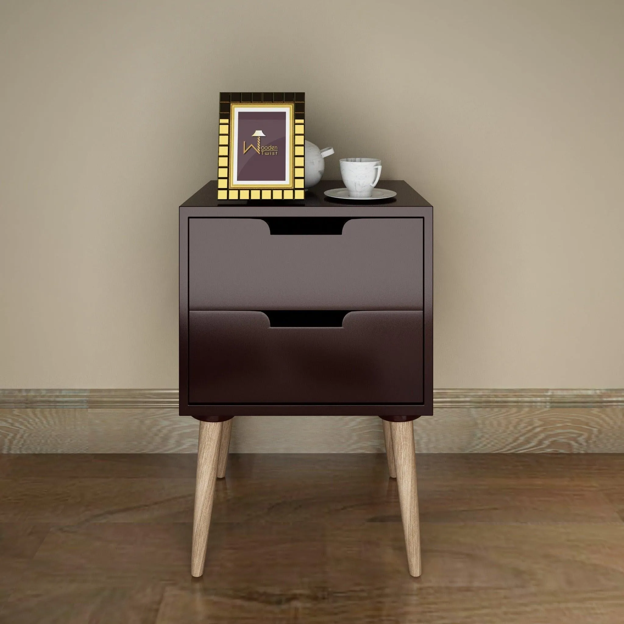 Amazing Bedside Table with Two Drawers (Brown)