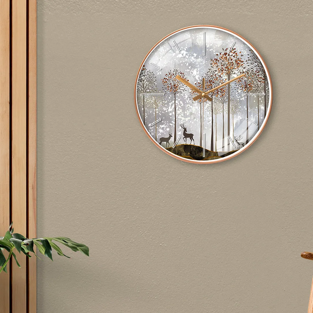 Arty deer wall clock