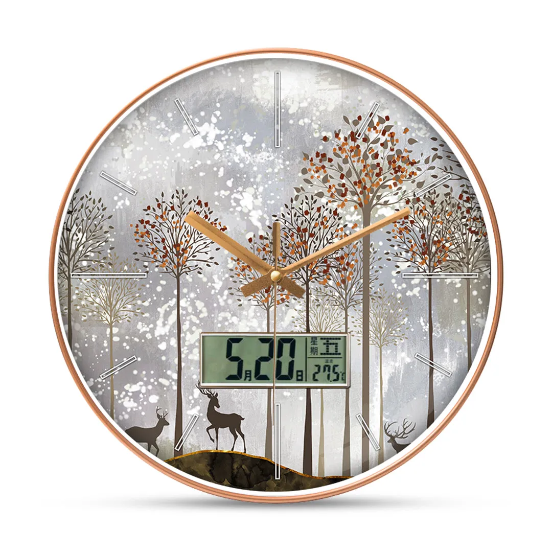 Arty deer wall clock