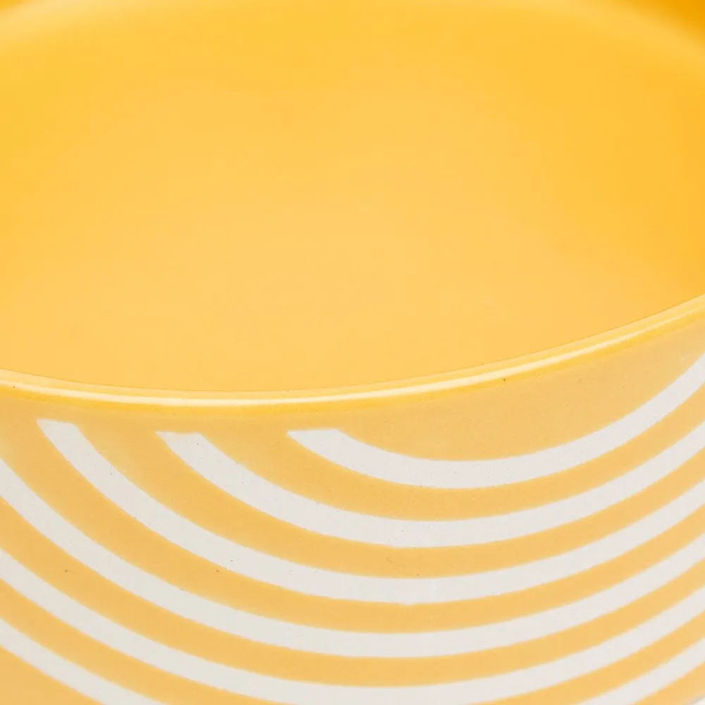 Aztec 2 Piece Dog Food & Water Bowl Set - Sunflower Yellow