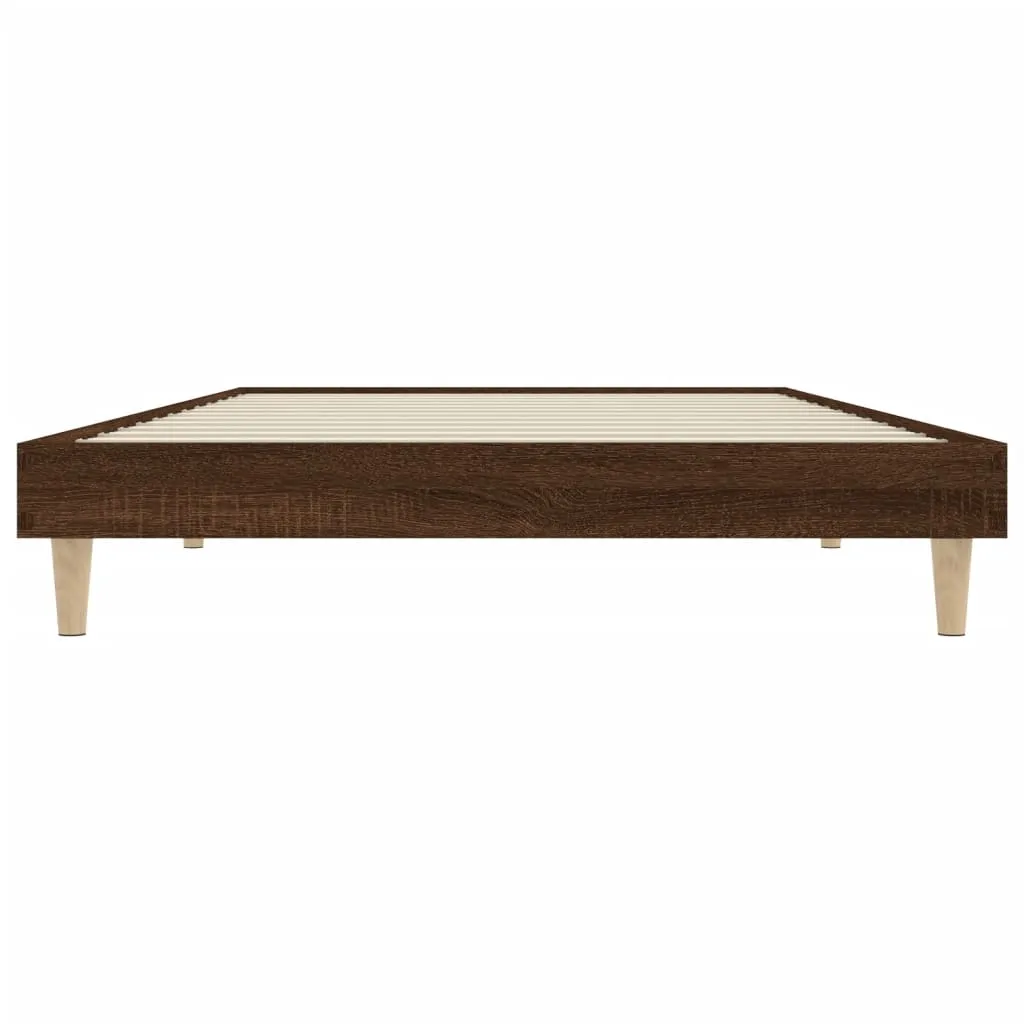 Bed Frame Brown Oak 100x200 cm Engineered Wood