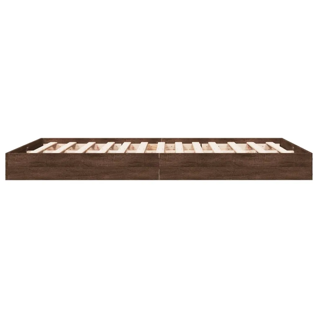 Bed Frame Brown Oak 120x190 cm Small Double Engineered Wood