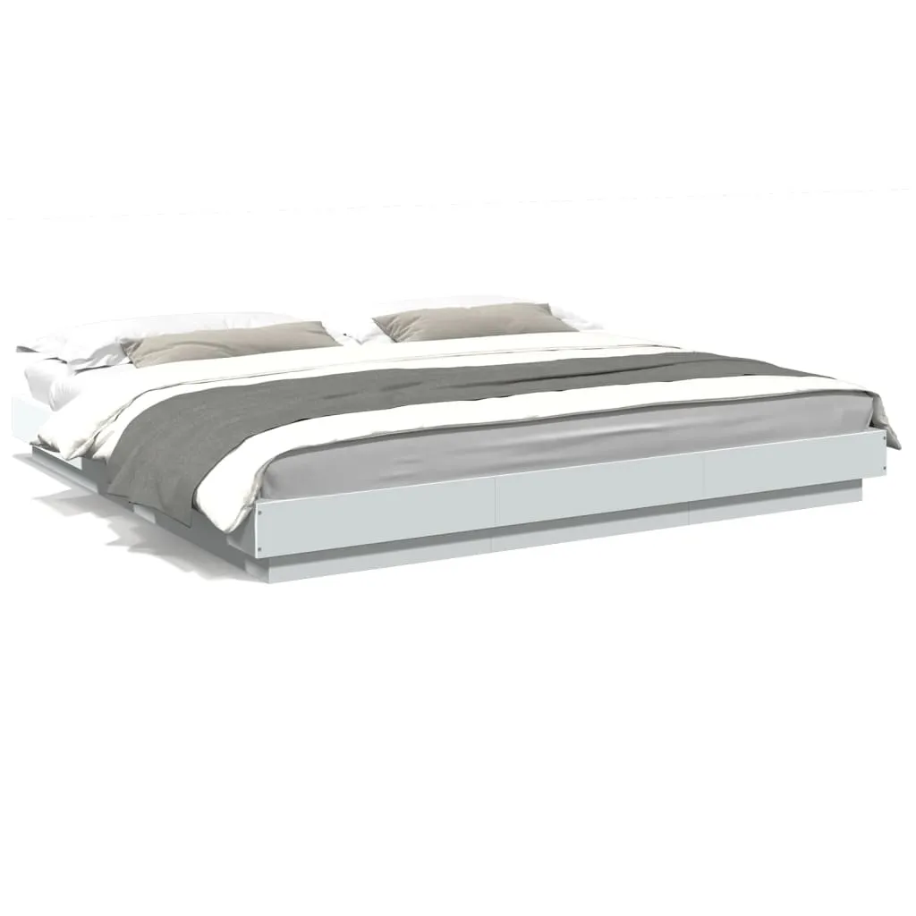 Bed Frame White 180x200 Super King cm Engineered Wood