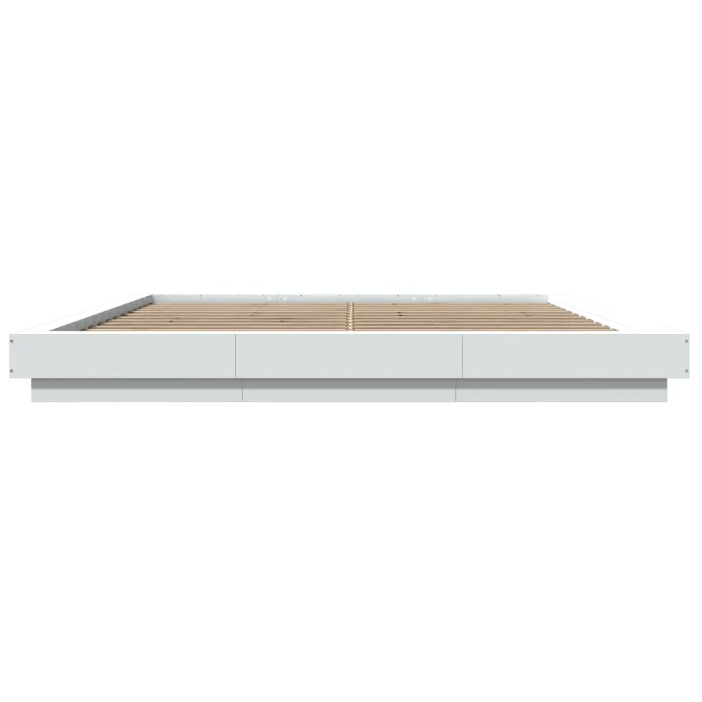Bed Frame White 180x200 Super King cm Engineered Wood