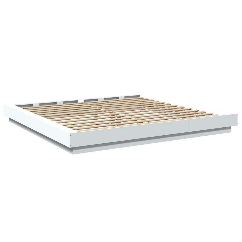 Bed Frame White 180x200 Super King cm Engineered Wood
