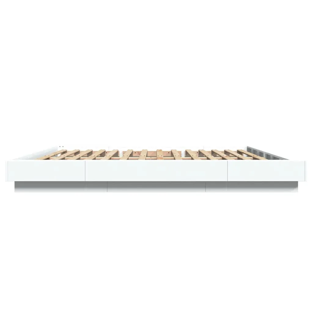 Bed Frame White 180x200 Super King cm Engineered Wood