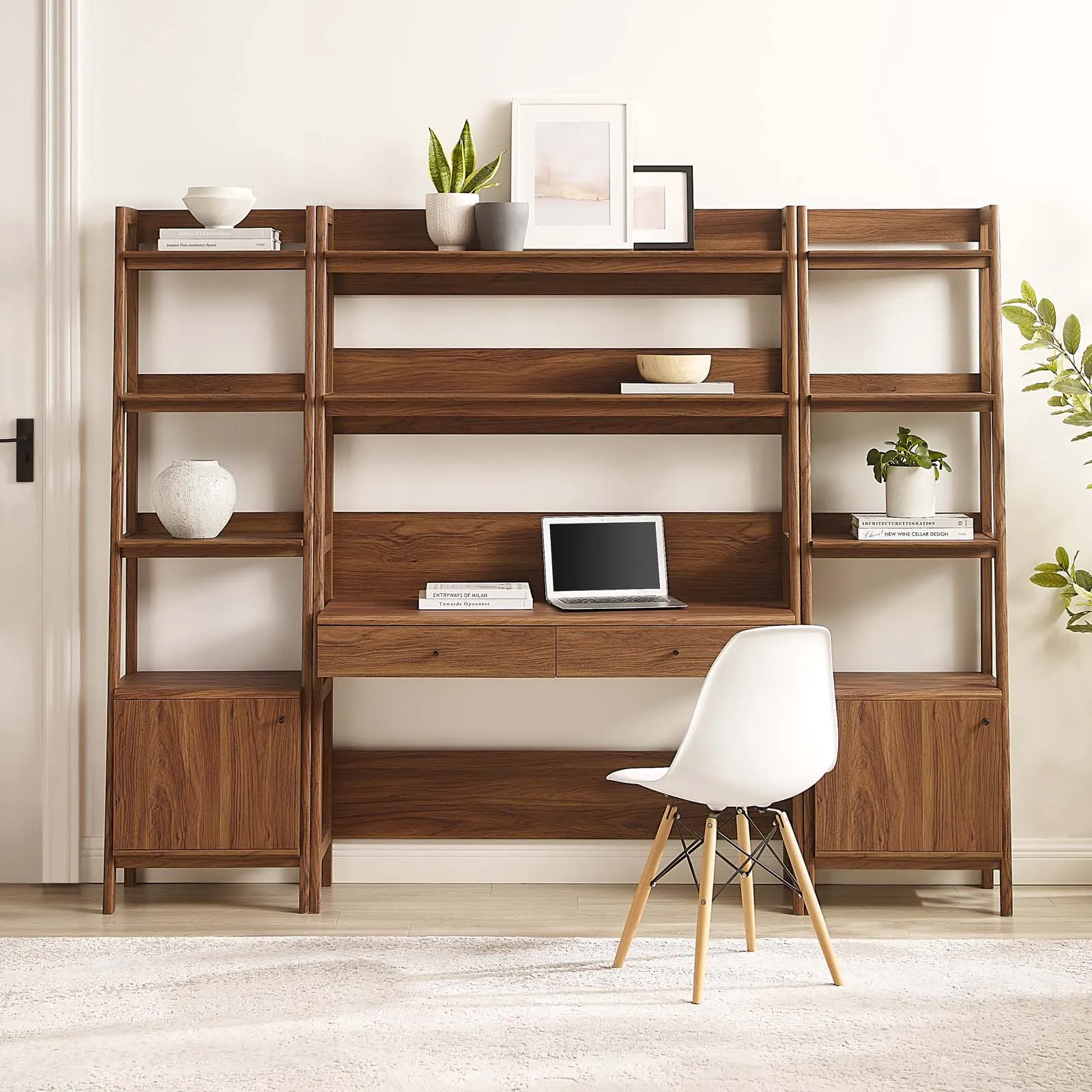 Bixby 3-Piece Wood Office Desk and Bookshelf By Modway - EEI-6114