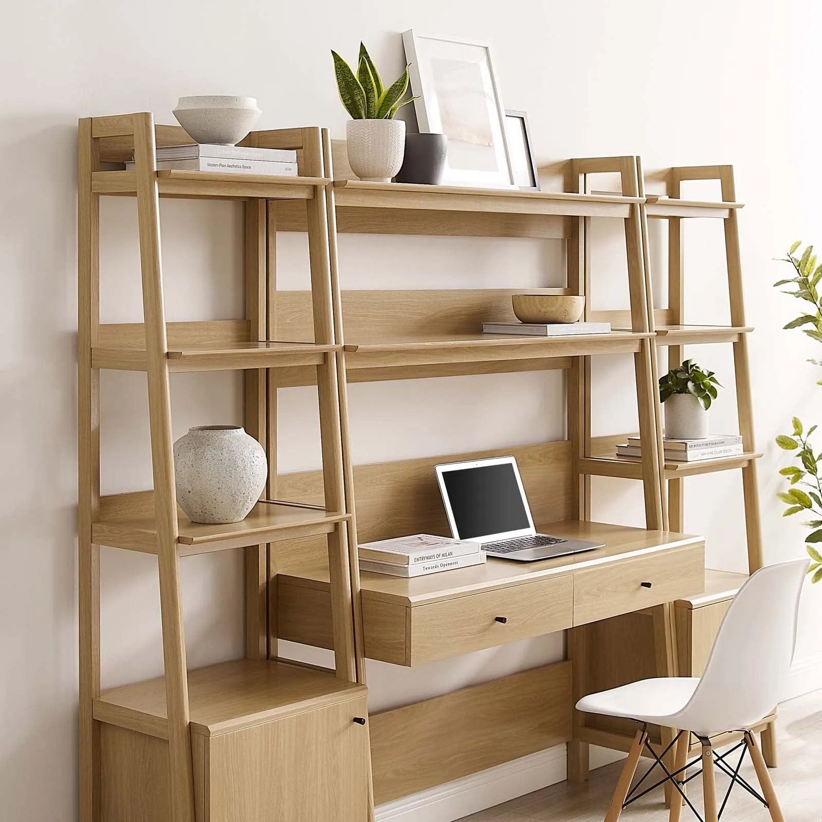 Bixby 3-Piece Wood Office Desk and Bookshelf By Modway - EEI-6114