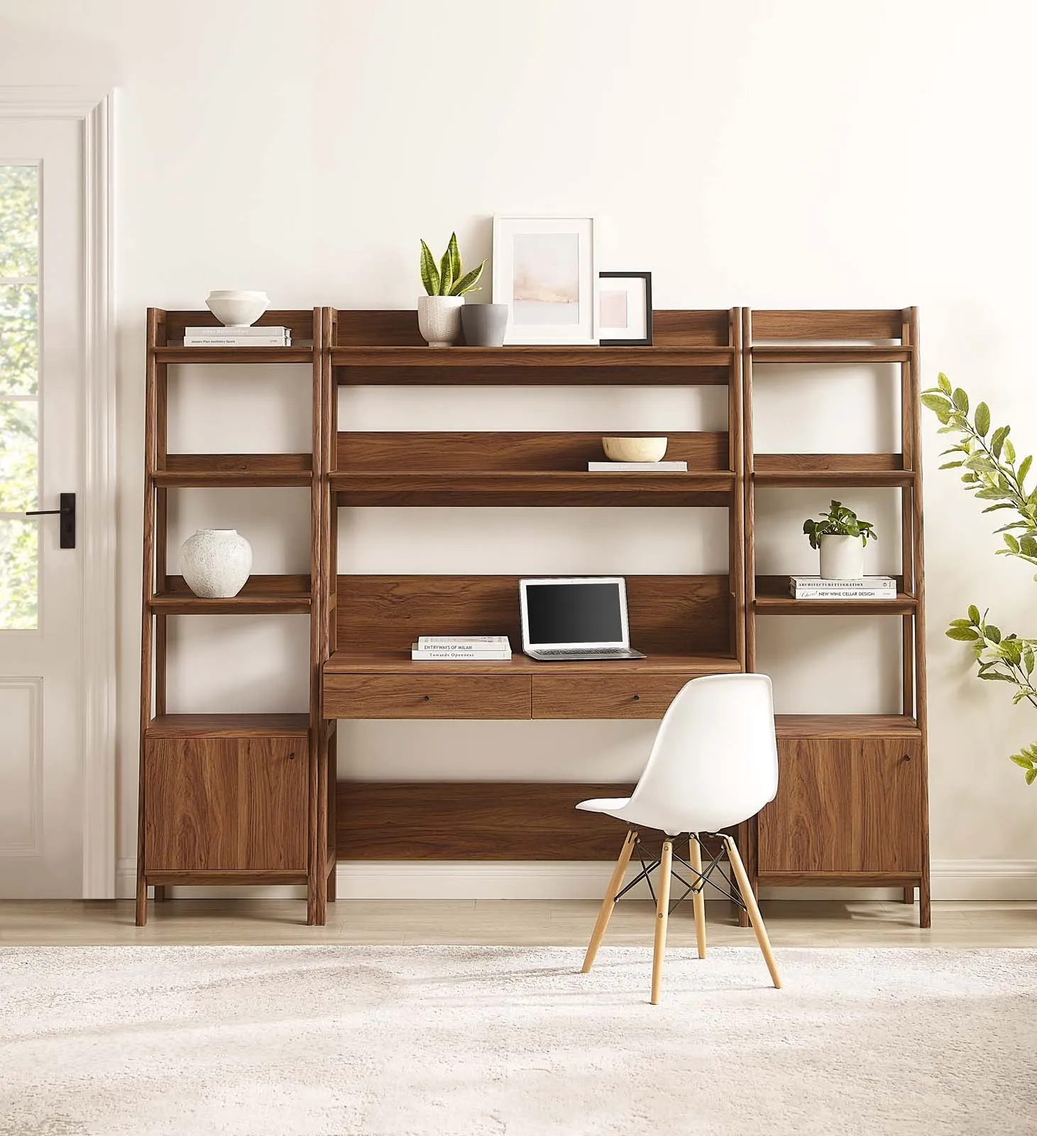 Bixby 3-Piece Wood Office Desk and Bookshelf By Modway - EEI-6114