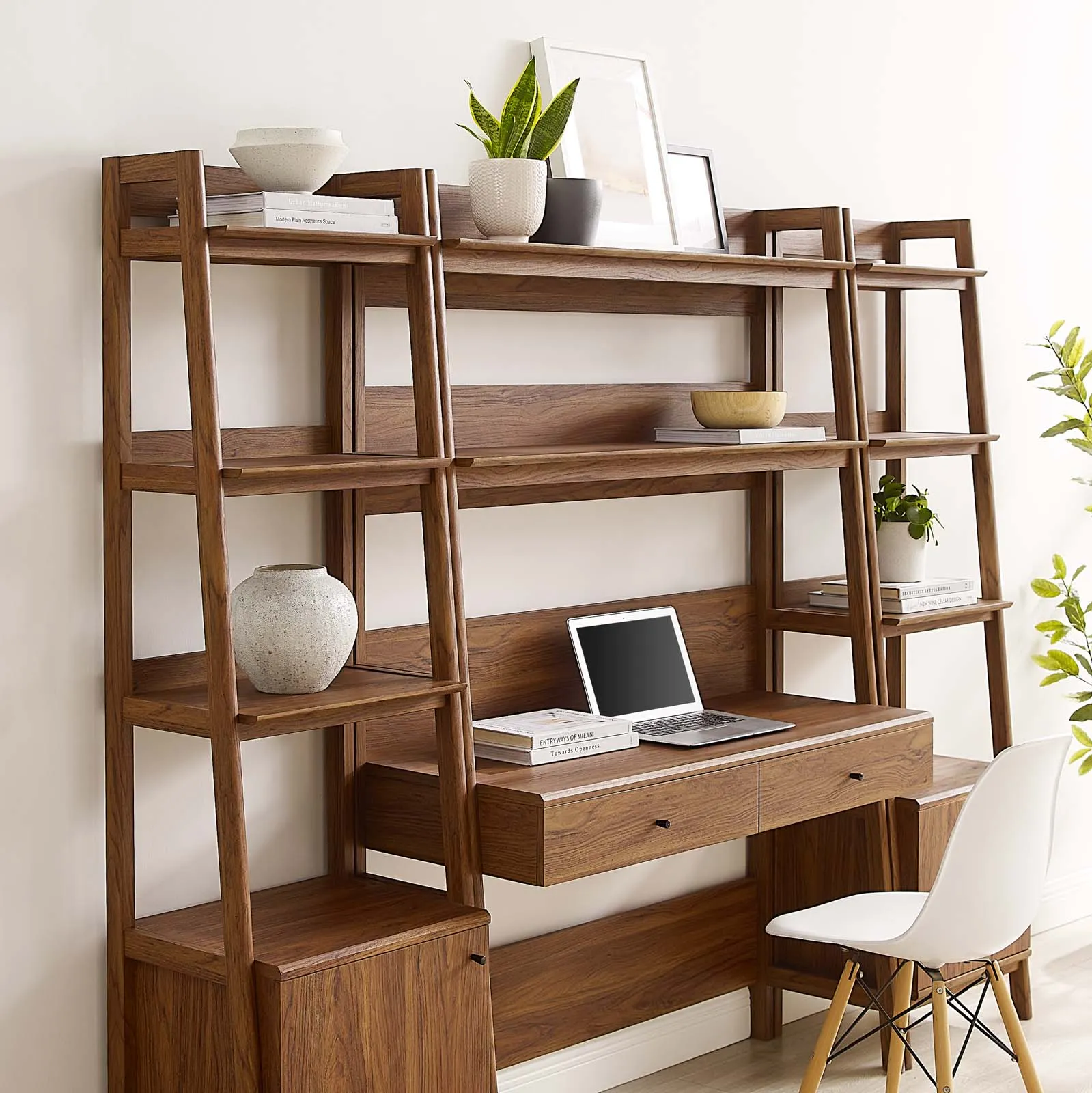 Bixby 3-Piece Wood Office Desk and Bookshelf By Modway - EEI-6114