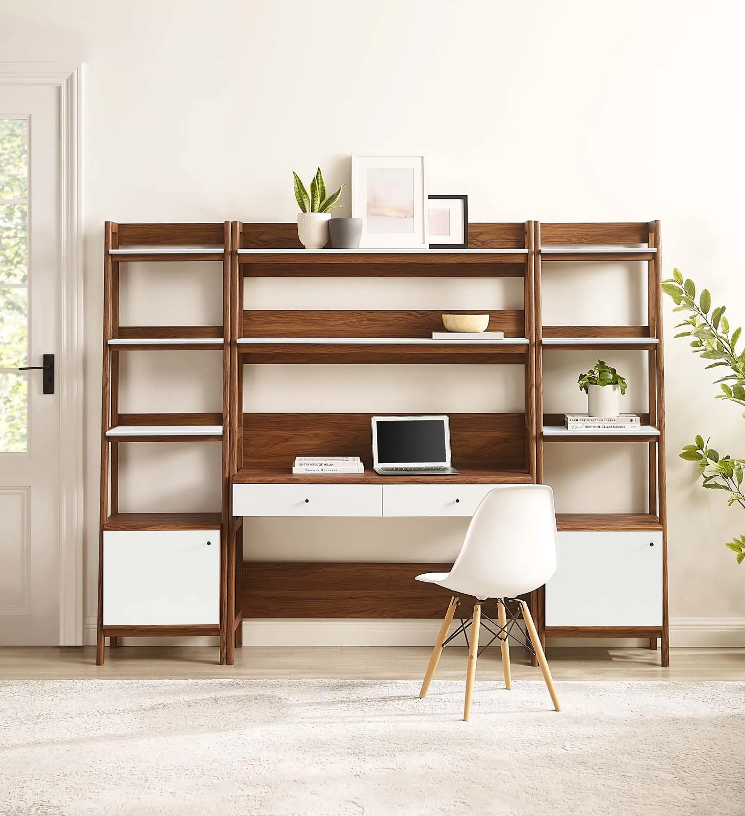 Bixby 3-Piece Wood Office Desk and Bookshelf By Modway - EEI-6114