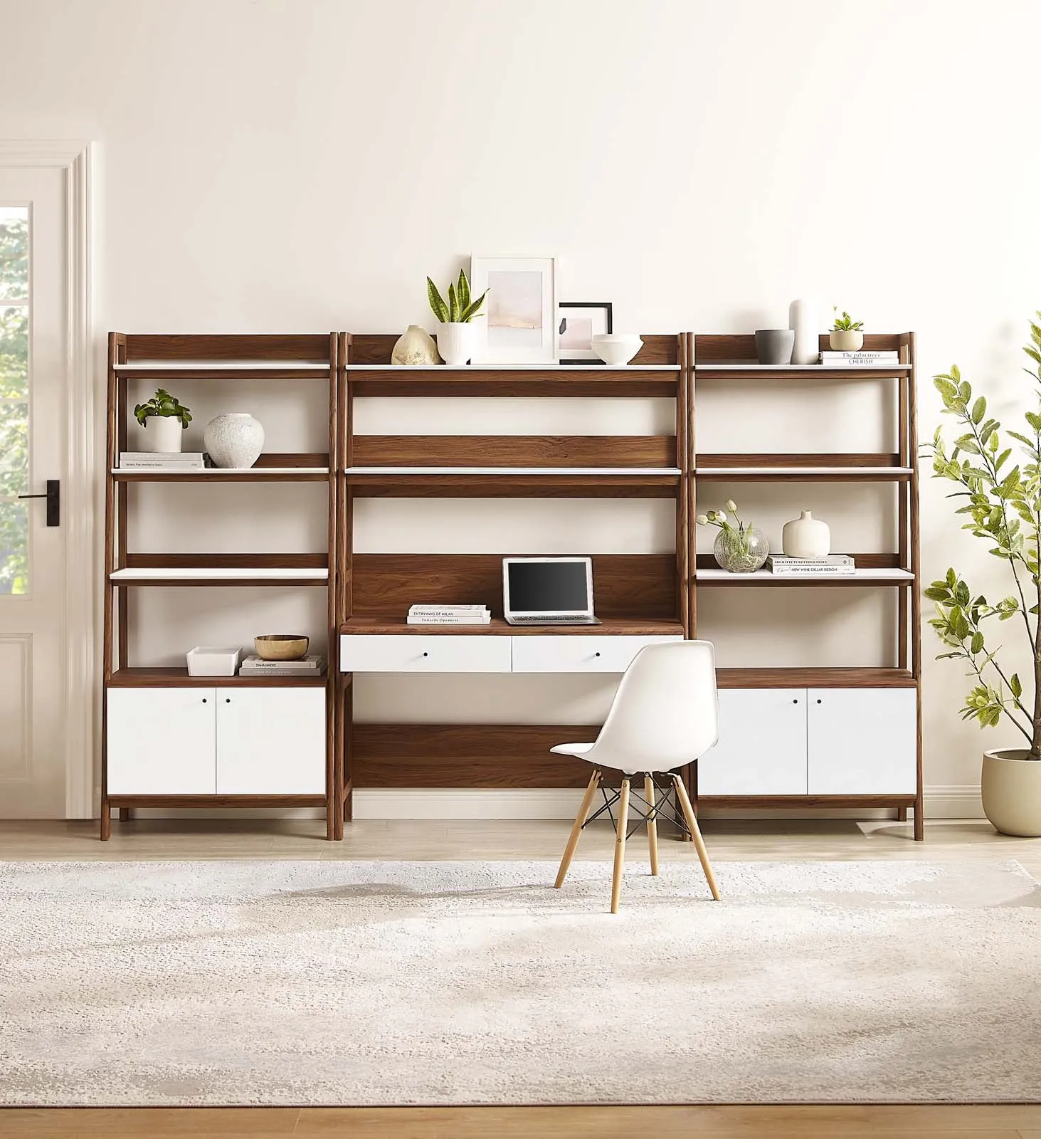 Bixby 3-Piece Wood Office Desk and Bookshelf By Modway - EEI-6115
