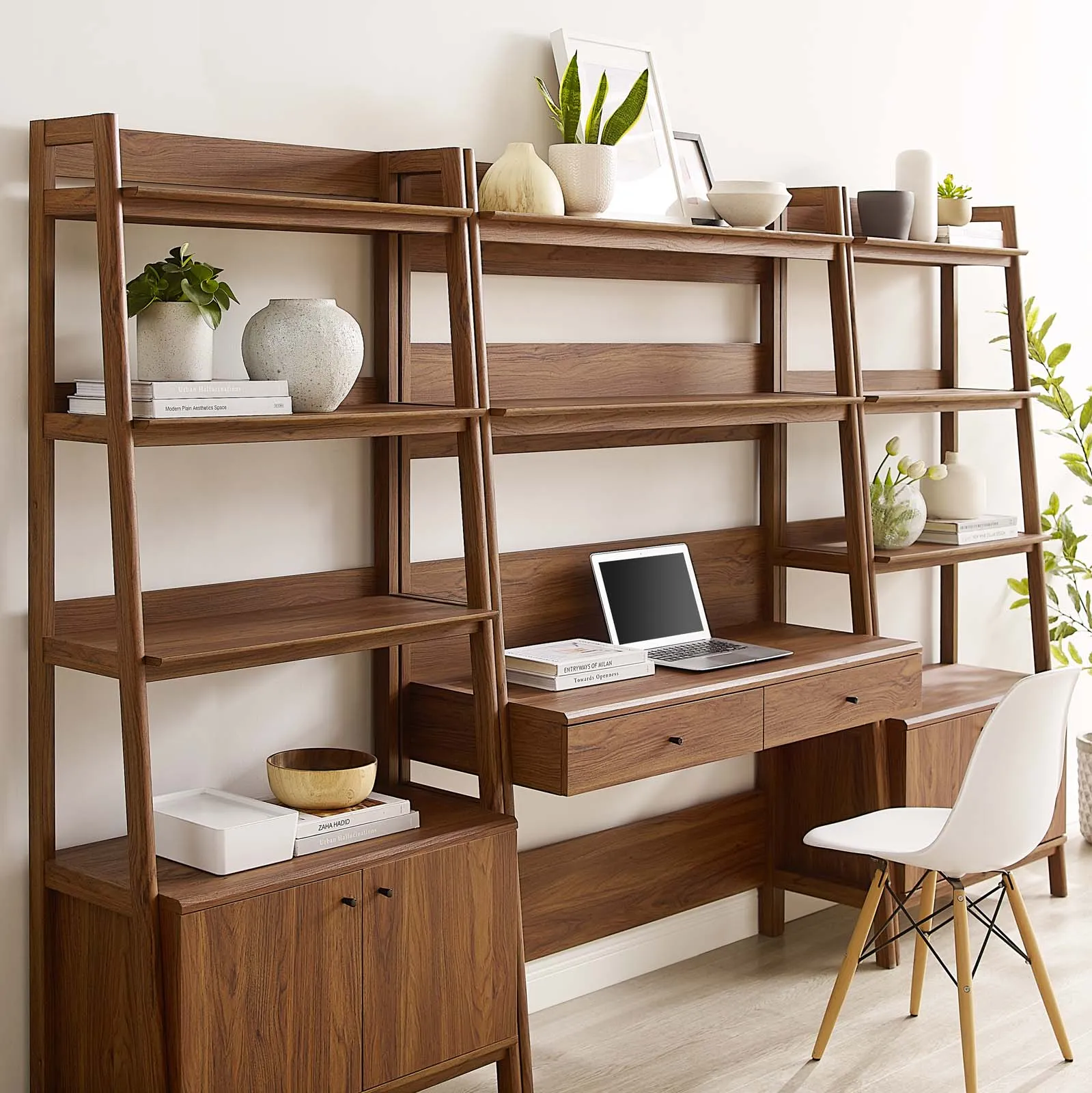 Bixby 3-Piece Wood Office Desk and Bookshelf By Modway - EEI-6115