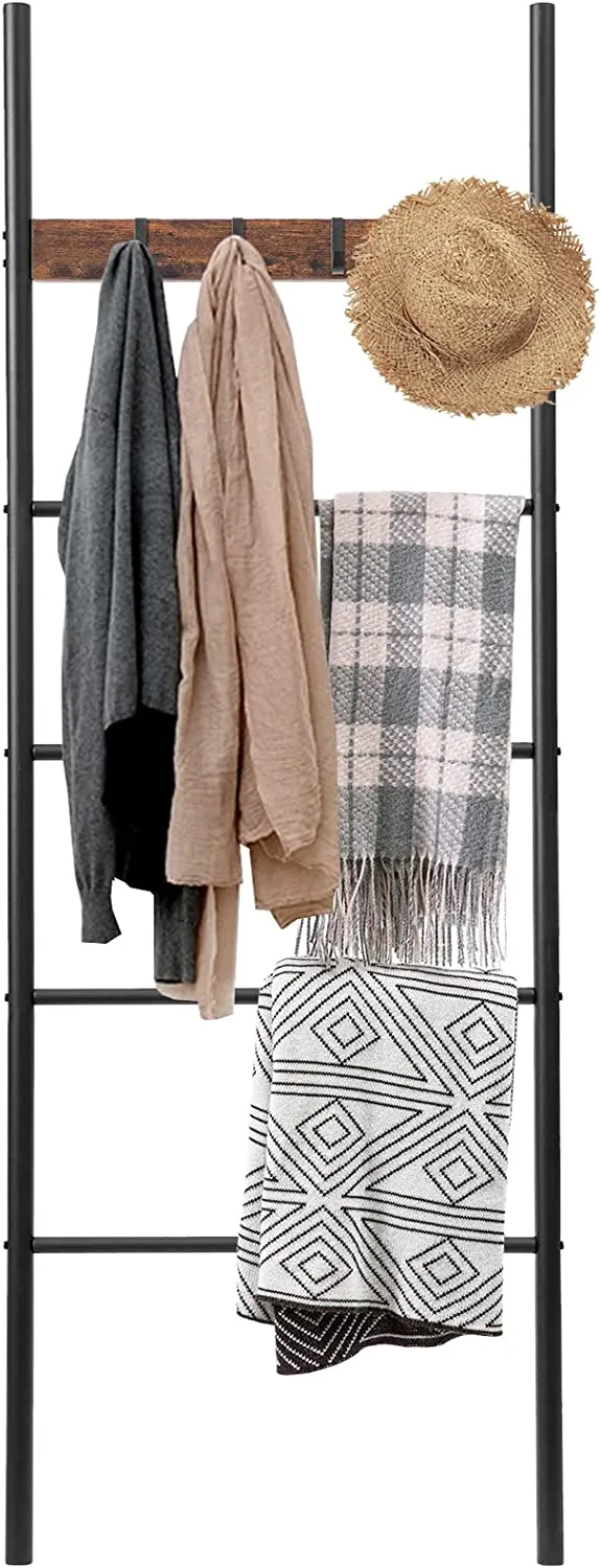 Blanket Ladder, 5-Tier Towel Ladder Shelf, Decorative Ladder, Towel Rack