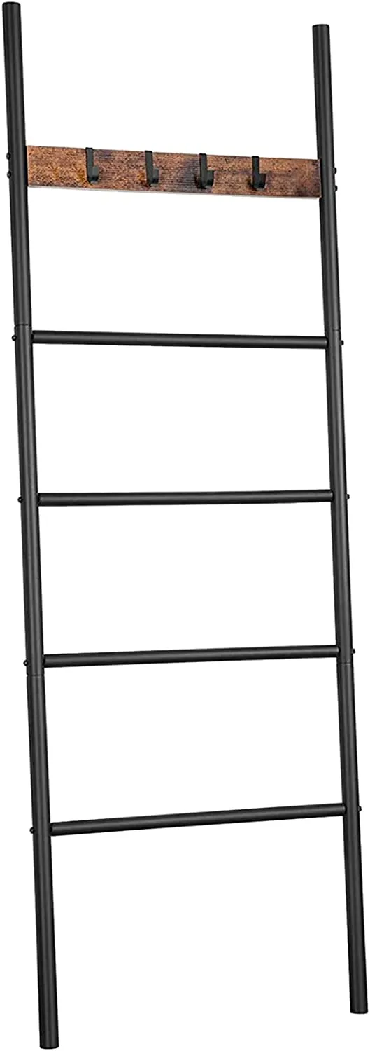 Blanket Ladder, 5-Tier Towel Ladder Shelf, Decorative Ladder, Towel Rack
