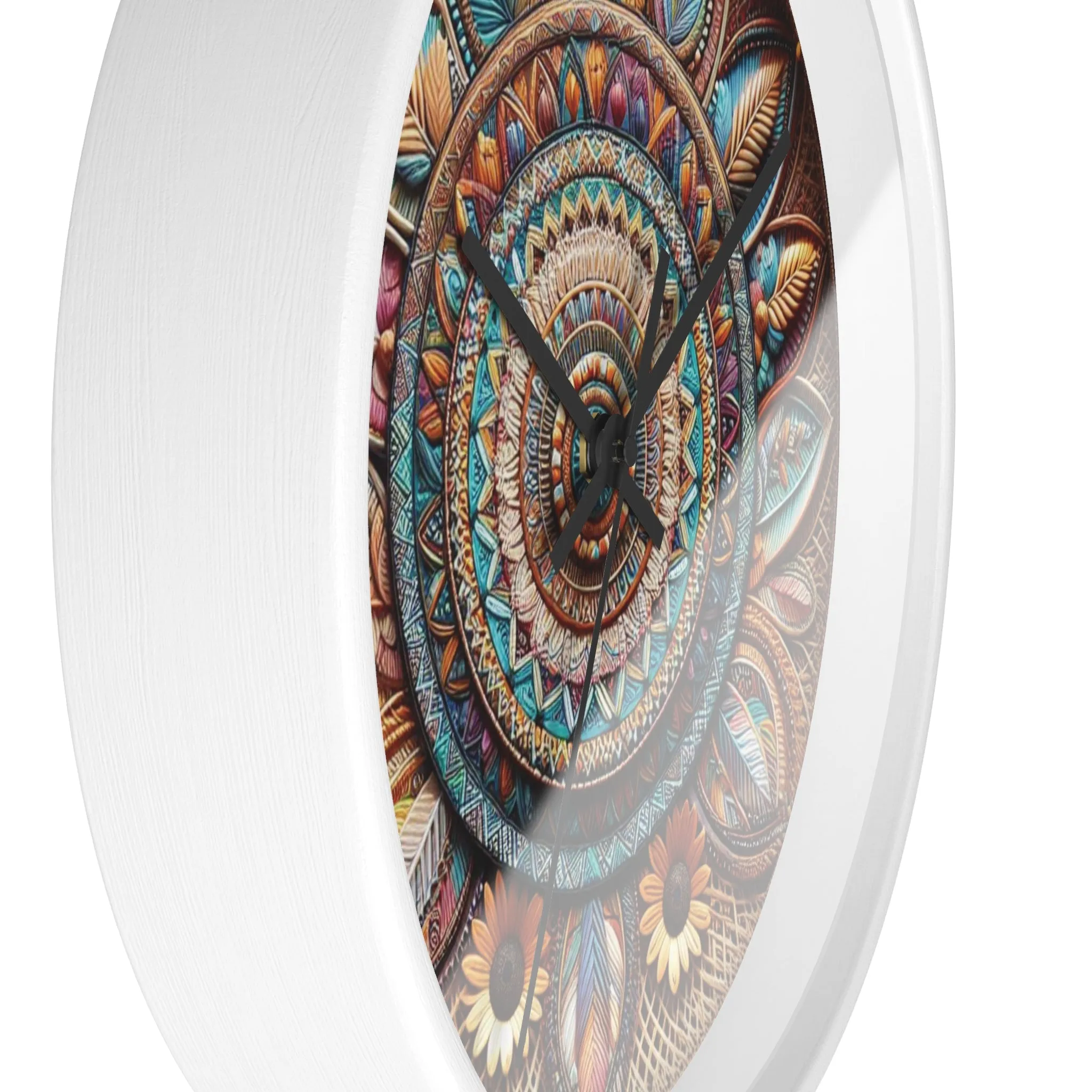 Bohemian wicker-look Wall Clock