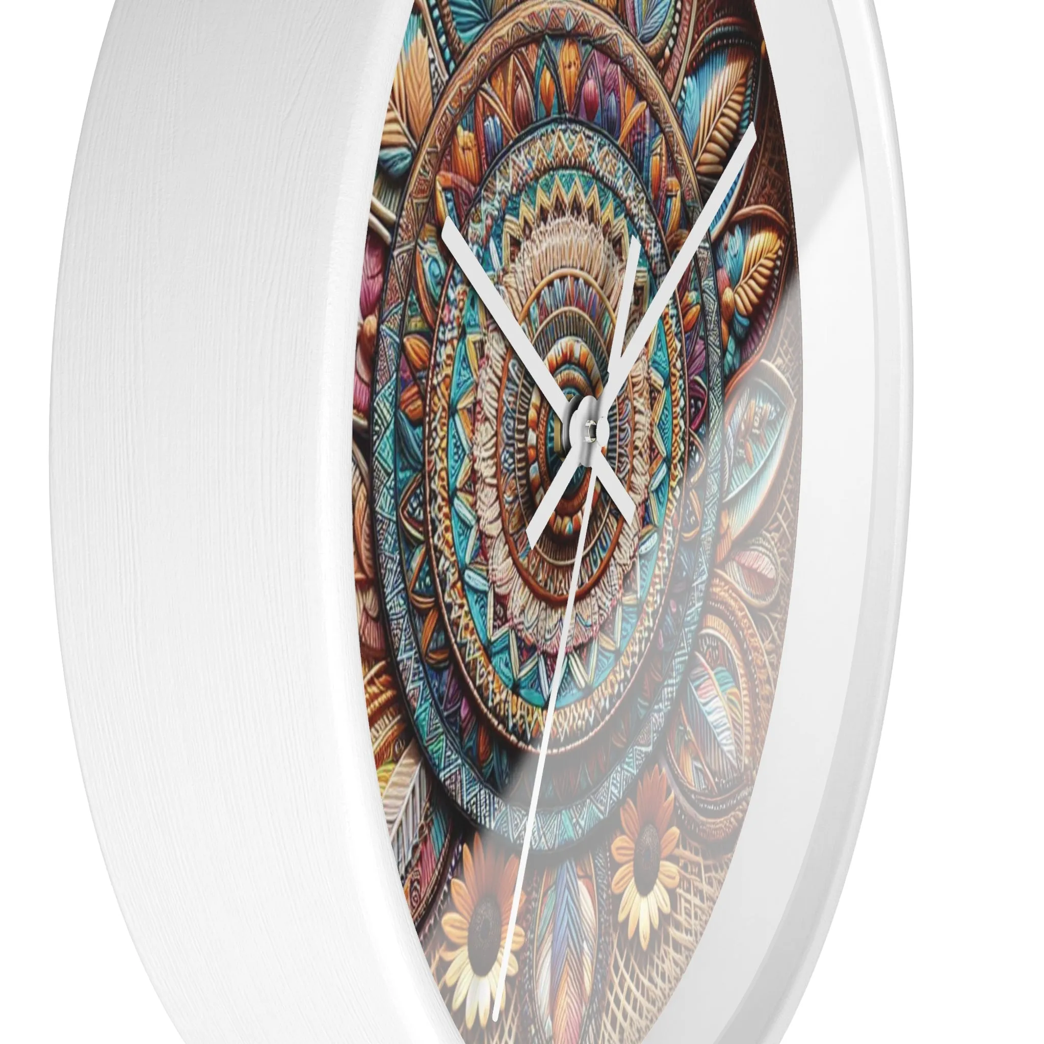 Bohemian wicker-look Wall Clock