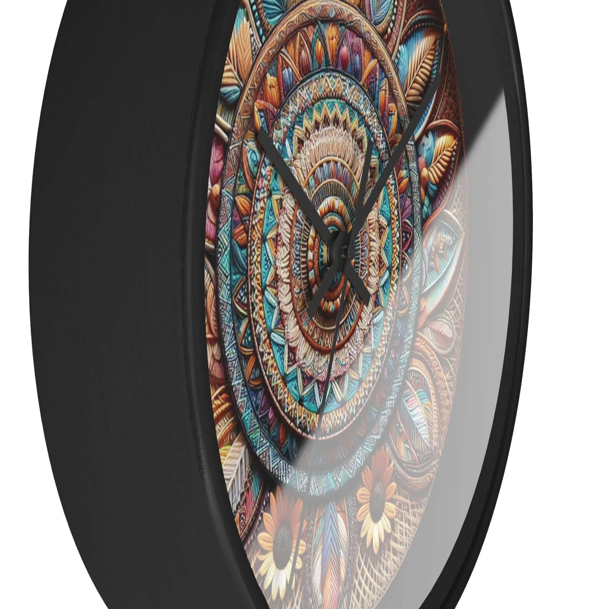 Bohemian wicker-look Wall Clock