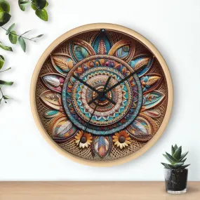 Bohemian wicker-look Wall Clock