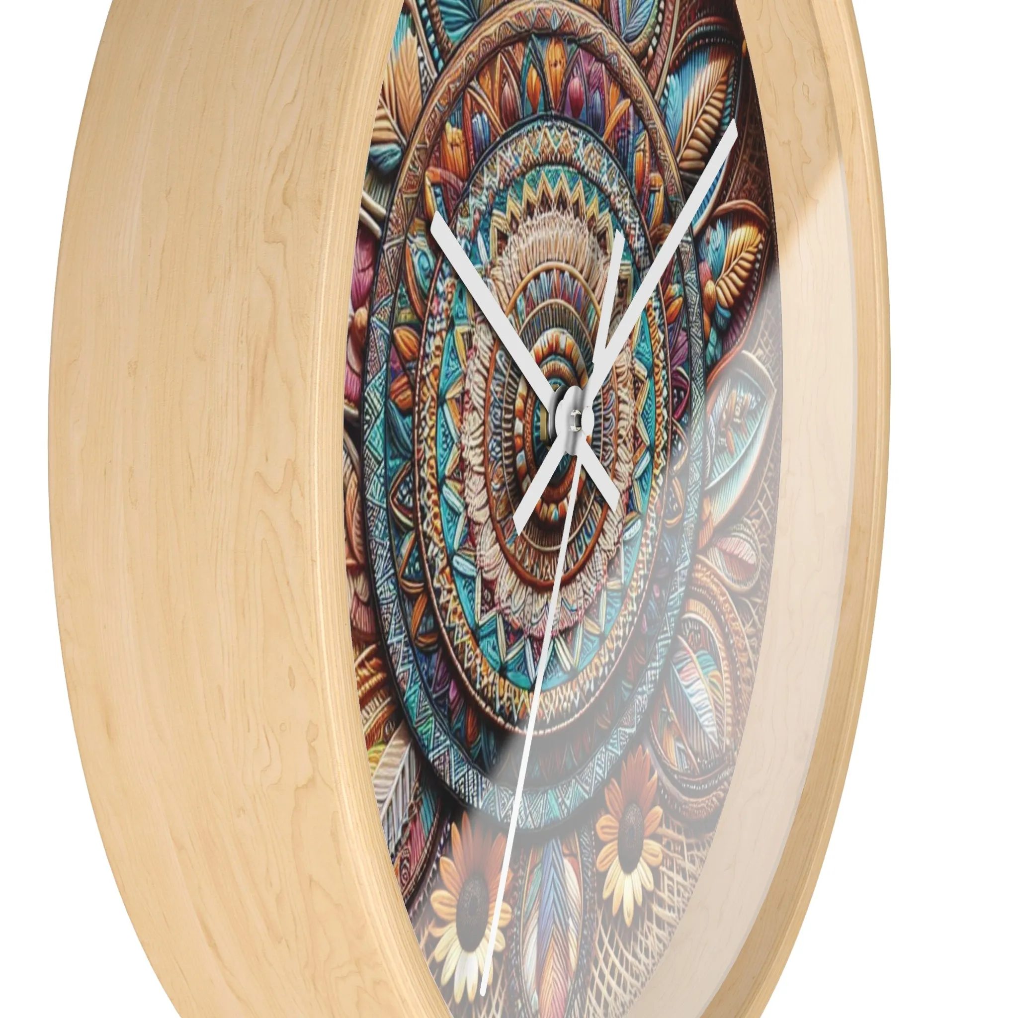 Bohemian wicker-look Wall Clock