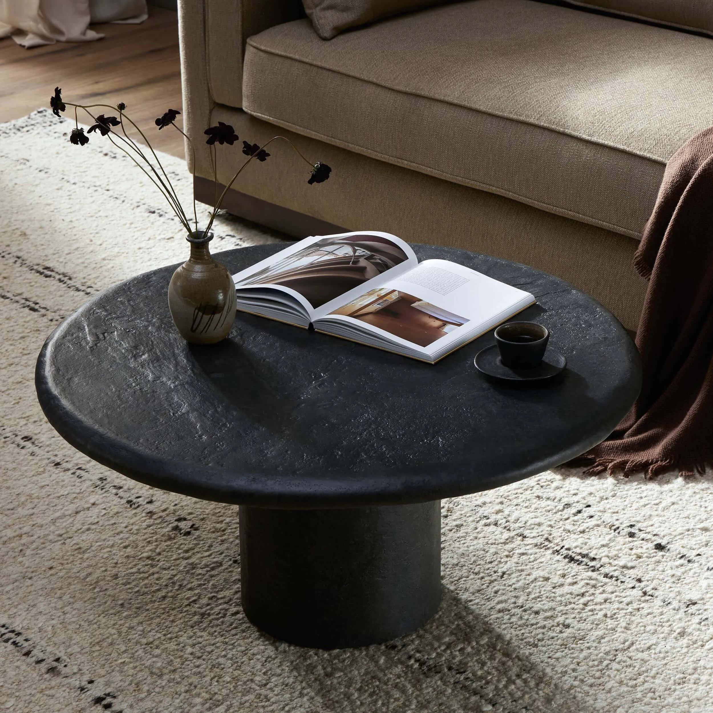 Bonnie Coffee Table, Textured Black
