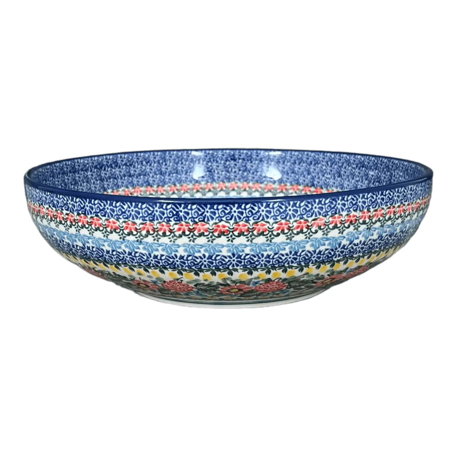 Bowl, Round, Serving, 10.5" in "Hummingbird Bouquet" by Ceramika Artystyczna | AC36-U3357