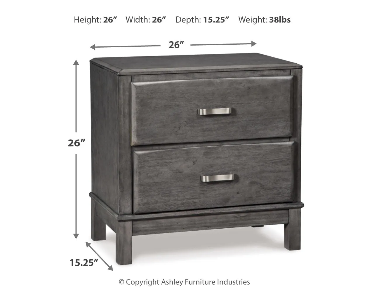 Caitbrook King Storage Bed with 8 Storage Drawers with Mirrored Dresser and 2 Nightstands in Gray