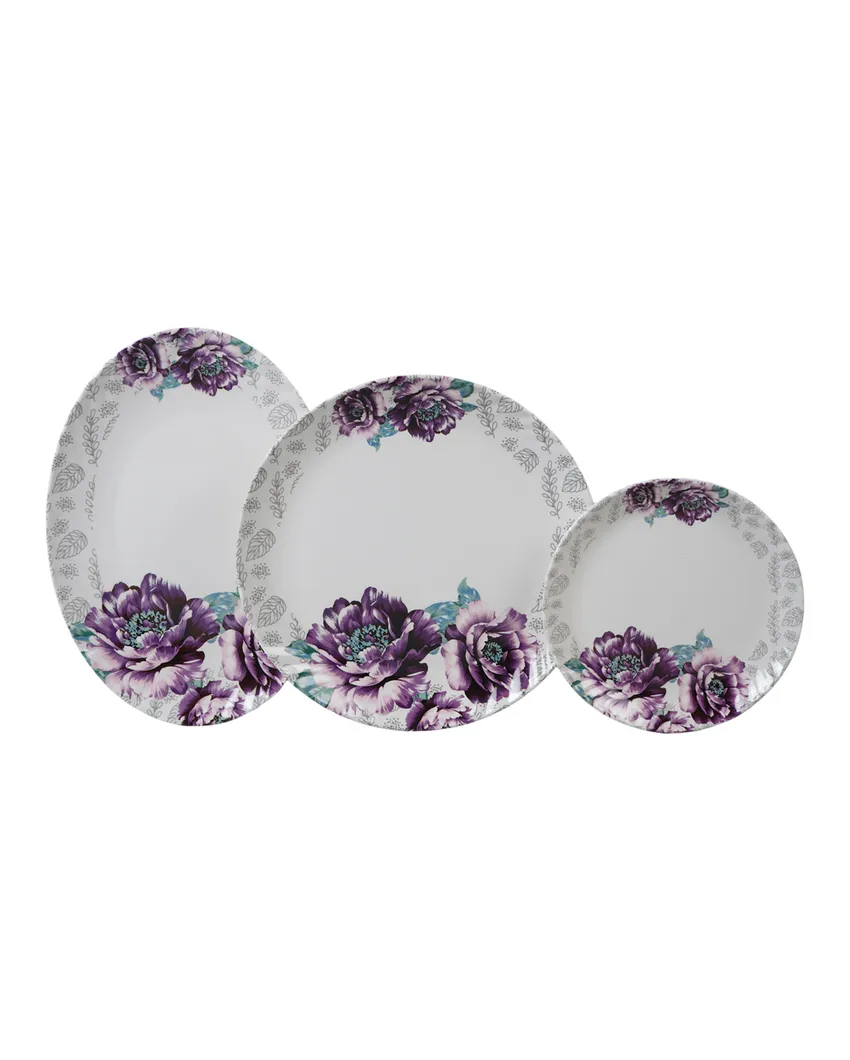 Chic Floral Patterned Melamine Dinnerware | Pack of 41pcs