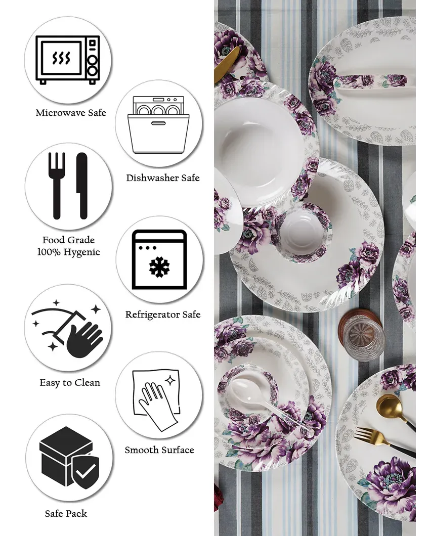 Chic Floral Patterned Melamine Dinnerware | Pack of 41pcs