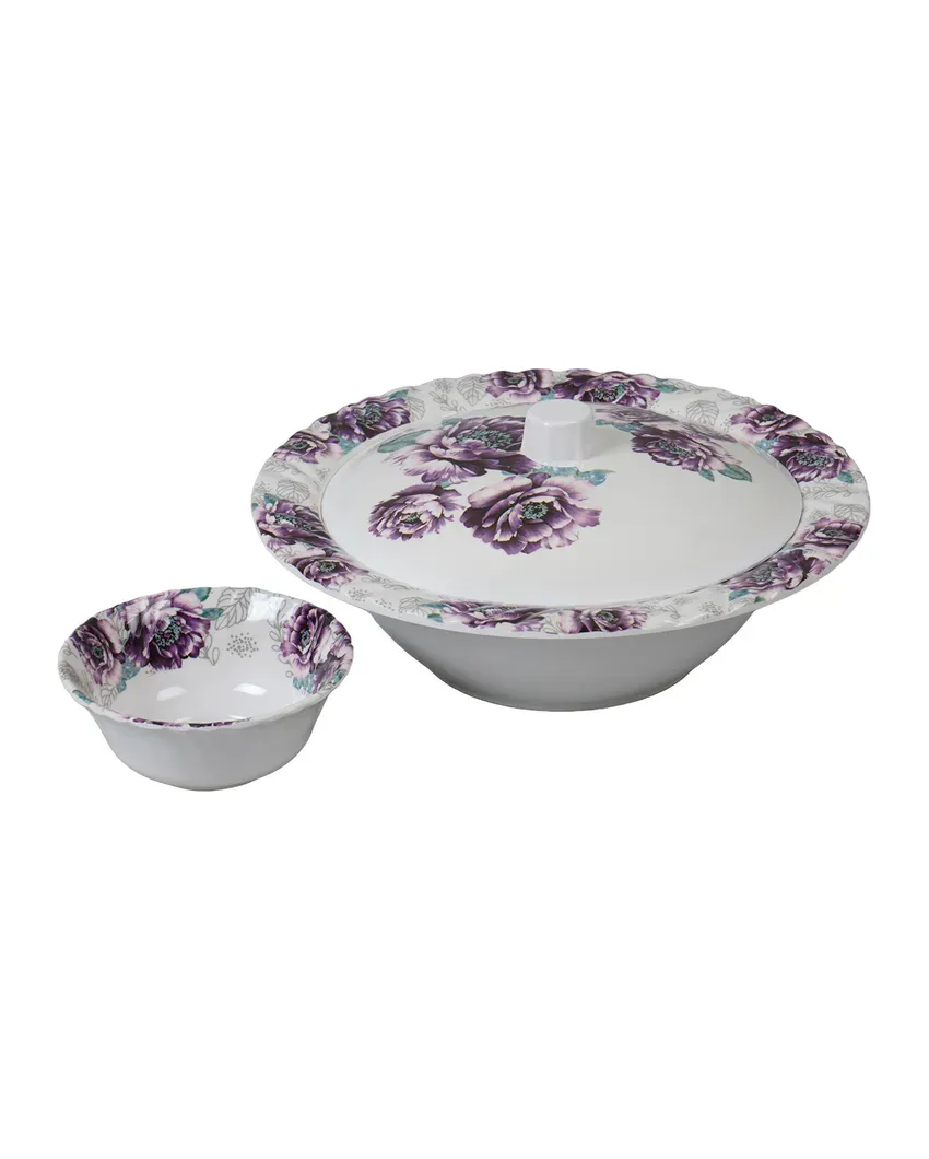 Chic Floral Patterned Melamine Dinnerware | Pack of 41pcs